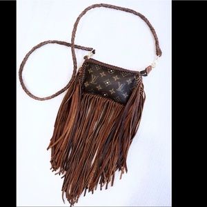 Auth Custom Boho Louis Vuitton Crossbody Bag